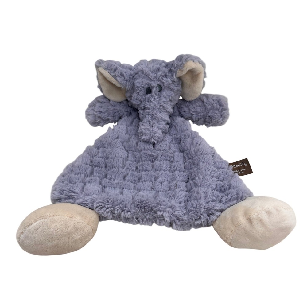 DEMDACO Elephant Plush Lovey Rattle 15" Grey Stuffed Animal Kids Toy Faux Fur